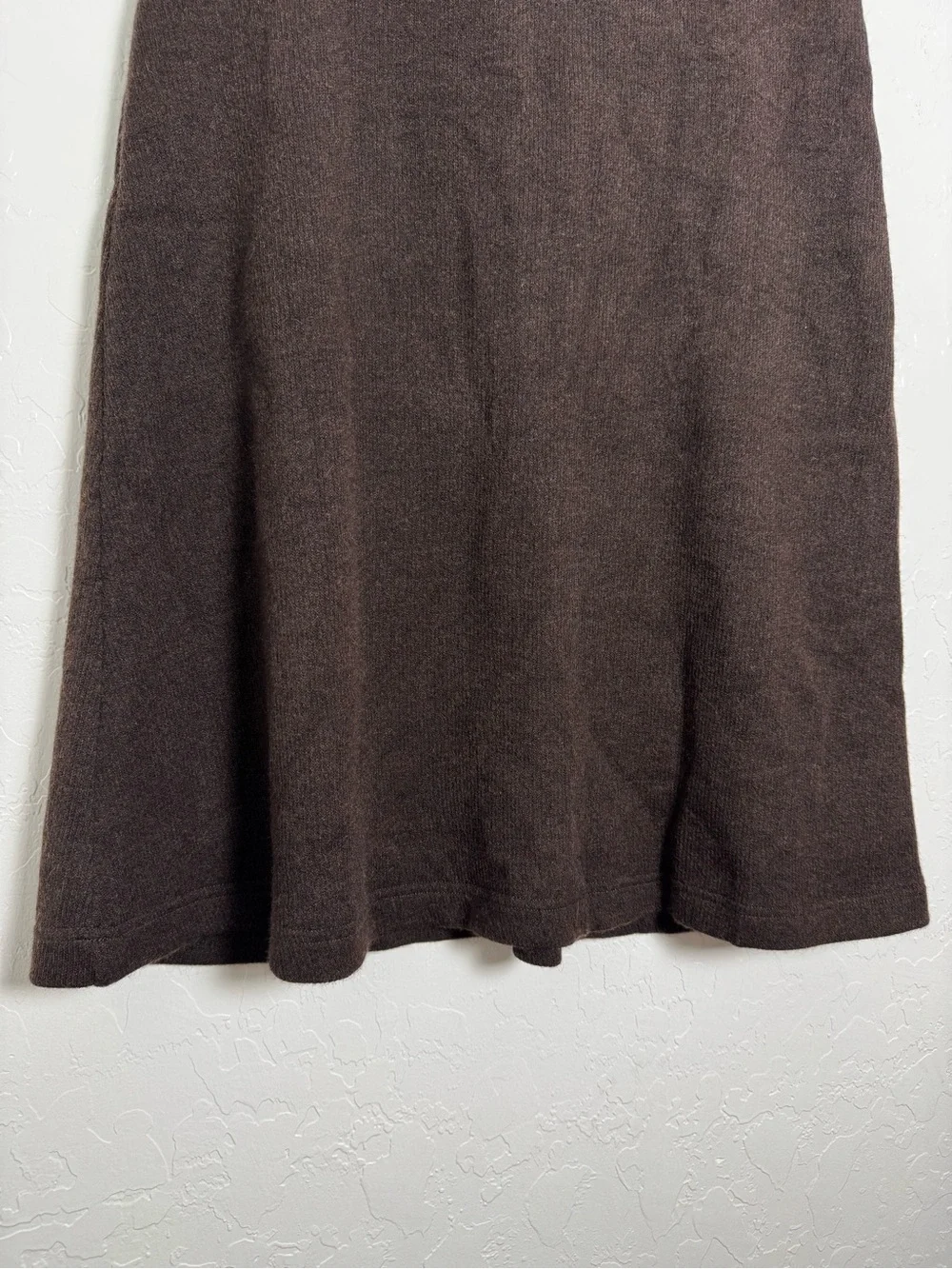 OGL Chocolate Brown Wool Blend Midi Skirt
